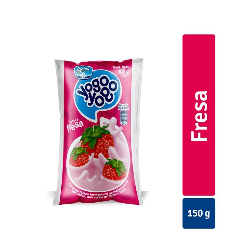 Yogurt Yogo Yogo Fresa Bolsa X 150 Gr - Tudrogueriavirtual