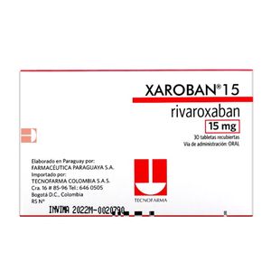 Xaroban Rivaroxaban 15 Mg X 30 Tabl