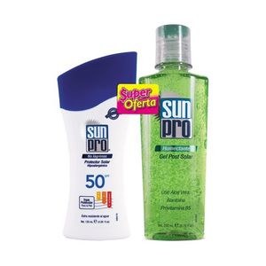 Protector Solar Sunpro Spf 50 X 120 Ml + Gel Aloe Vera X 200 Ml Super Oferta