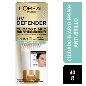 Crema Facial Loreal Uv Defender Anti-brillo Spf 50 Tubo X 40 Gr