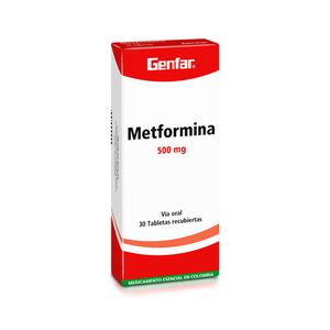 Metformina 500 Mg X 30 Tabl