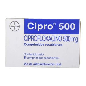 Cipro Ciprofloxacina 500 Mg X 8 Tabl