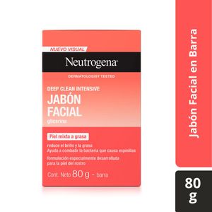 Neutrogena Jabon Barra Facial Piel Mixta A Grasa X 80 Gr
