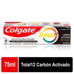 Crema Dental Colgate Total 12 Carbon Activado Tubo X 75 Ml
