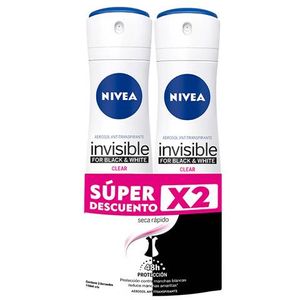 Desodorante Nivea Aerosol Women Invisible Black Y White X 150 Ml X 2 Super Oferta