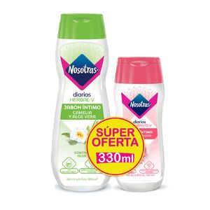 Jabon Intimo Nosotras Herbal X 200 Ml + Jabon Intimo Sensiti-v X 130 Ml Super Oferta