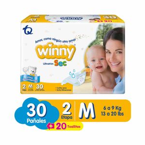 Panal Winny Ultratrim Sec Talla 2 X 30 Und Gratis Toallas Humedas