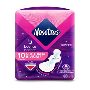 Toallas Nosotras Nocturna Invisible Alas X 10 Und