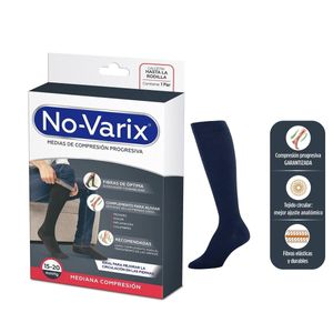 Medias No-varix Hombre Mediana Compresion Azul Talla M X 1 Par