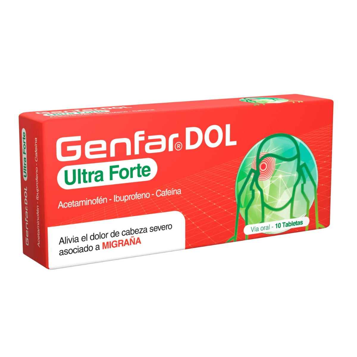 Genfar Dol Ultra Forte Acetaminofen/cafeina/ibuprofeno X 10 Tabl ...