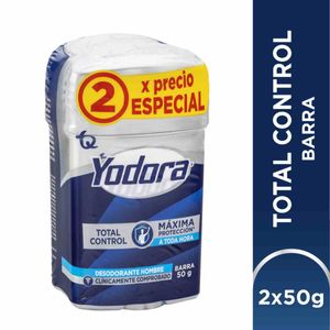 Desodorante Yodora Barra Men Total Control X 50 Gr 2 Precio Especial