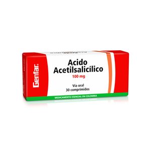 Acido Acetilsalicilico 100 Mg X 30 Tabl