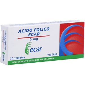 Acido Folico 5 Mg  X 20 Tabl