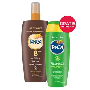 Bronceador Tanga Spf 8 Locion X 185 Ml Gratis Gel After Sun X 130 Ml