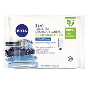 Toallitas Desmaquillantes Nivea 3 En 1 Piel Normal X 25 Und