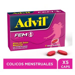 Advil Fem Ibuprofeno/cafeina 400/65 Mg X 5 Tab