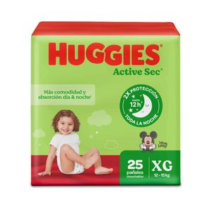 Panal Huggies Active Sec Talla Xg/4 X 25 Und