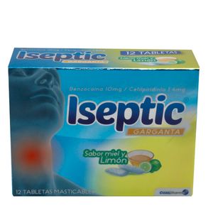 Iseptic Garganta Miel Limon X 12 Tabl