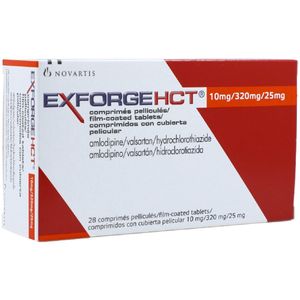 Exforge Hct Amlodipino/valsartan/hidroclorotiazida 10/320/25 Mg X 28 Tabl