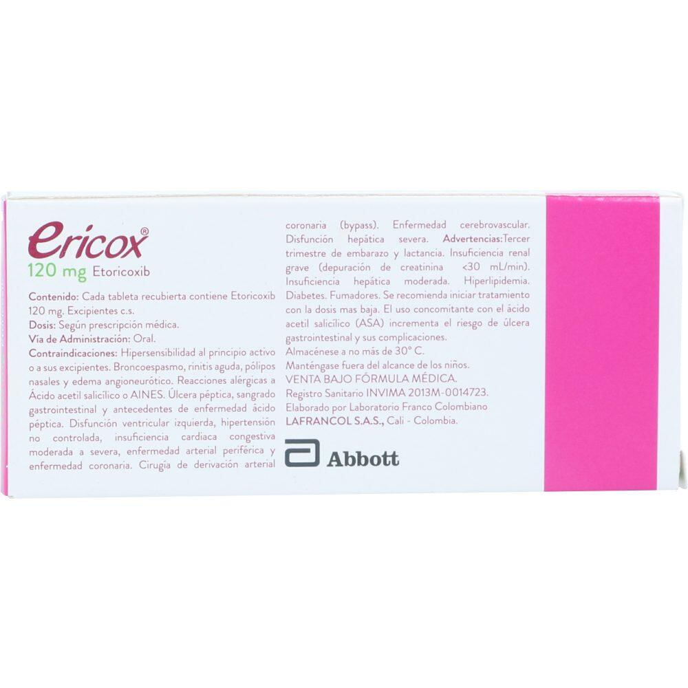 ERICOX 120 MG CAJA X 7 TAB