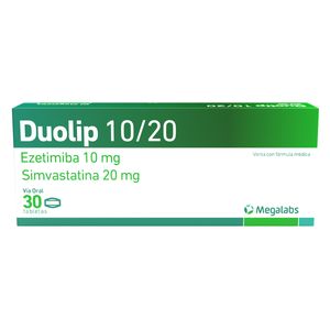 Duolip Ezetimiba/simvastatina 10/20 Mg X 30 Tabl