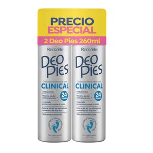 Deo Pies Spray Clinical X 260 Ml X 2 Und Precio Especial