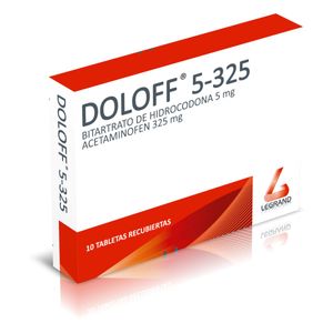 Doloff Hidrocodona/acetaminofen 5/325 Mg X 10 Tabl