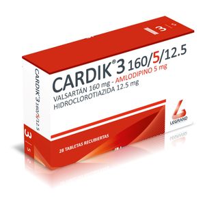 Cardik 3 Valsartan/amlodipino/hidroclorotiazida 160/5/12.5 Mg X 28 Tabl