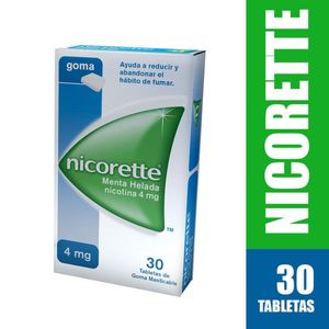 Nicorette Nicotina 4 Mg Menta Helada X 30 Gomas Masticables