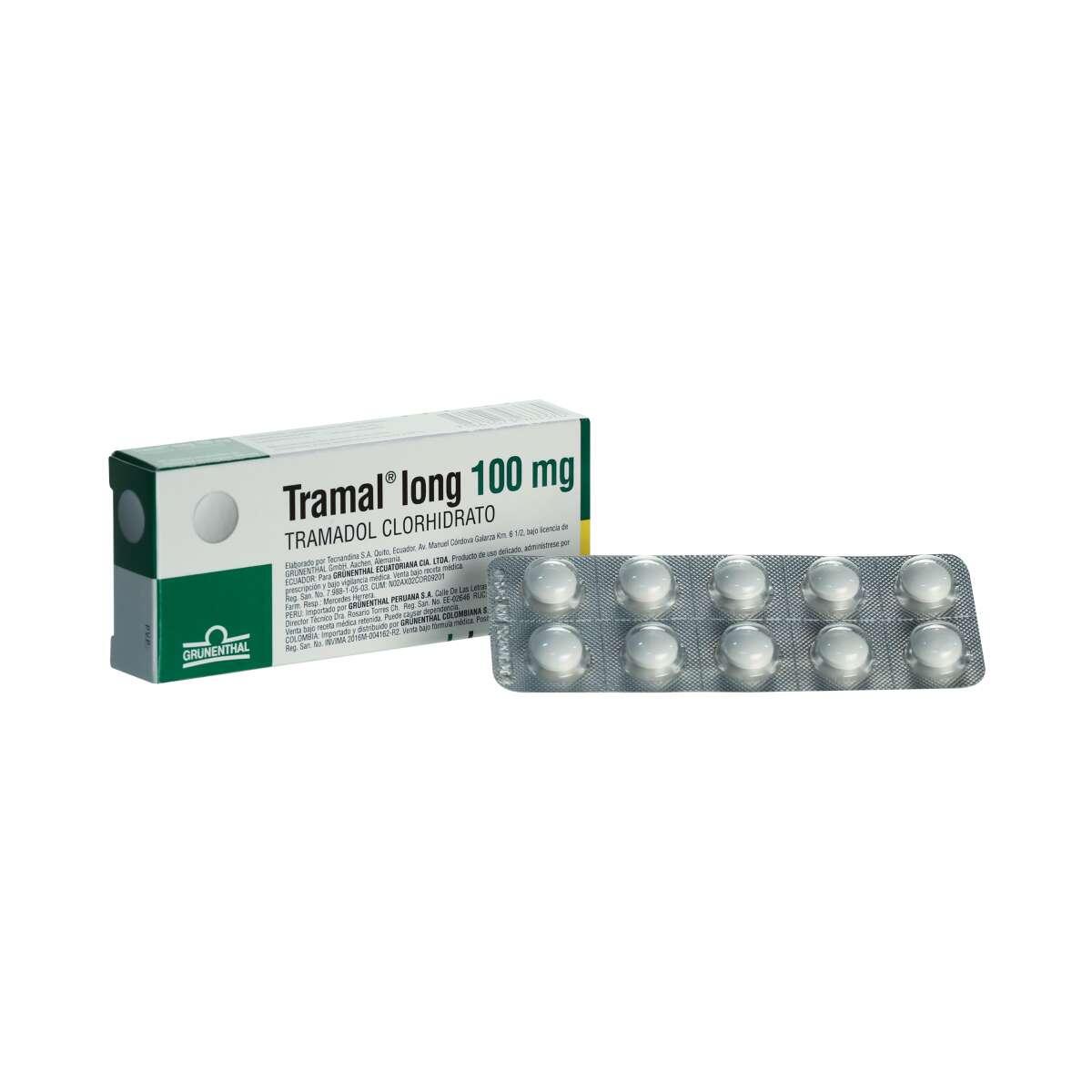 TRAMAL LONG 100 MG CAJA X 10 TABL. - TuDrogueríaVirtual.com