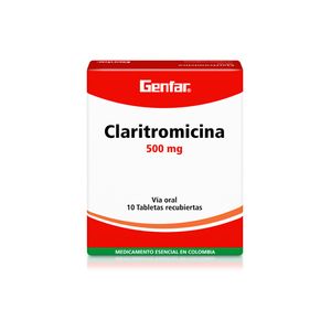 Claritromicina 500 Mg X 10 Tabl
