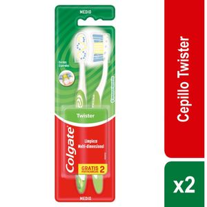 Cepillo Dental Colgate Twister Oferta X 2 Und Gratis Cabecitas