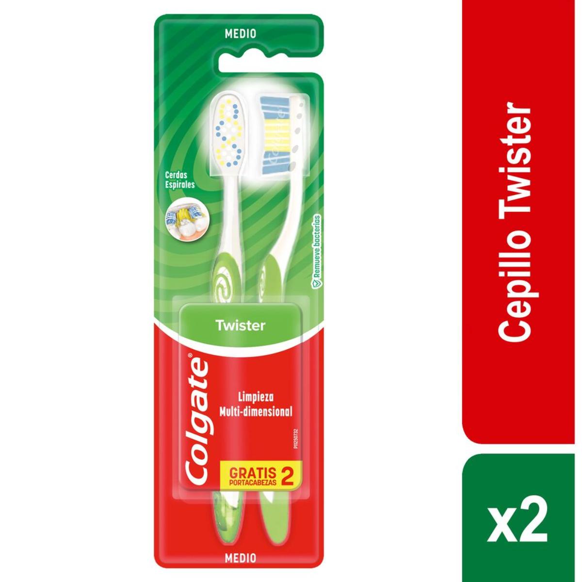 CEPILLO DENTAL COLGATE TWISTER OFERTA X 2 UND GRATIS CABECITAS