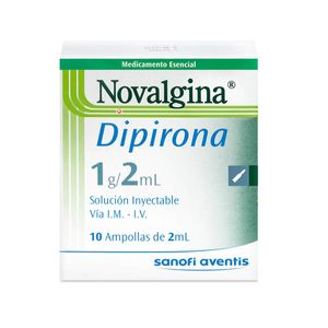 Novalgina Dipirona 1 Gr Inyectable 2 Ml X 10 Ampollas