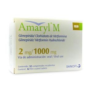 Amaryl M Glimepirida/metformina 2/1000 Mg X 32 Comp
