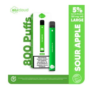 Vapeador Glucloud Sour Apple Large 5% X 800 Puffs