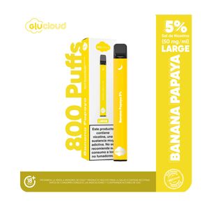 Vapeador Glucloud Banana Papaya Large 5% X 800 Puffs