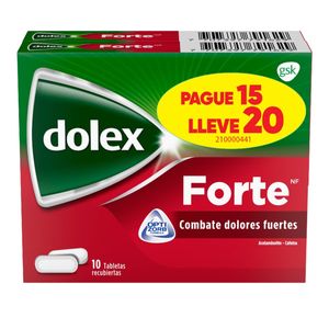 Dolex Forte Acetaminofen/cafeina 500/65 Mg Oferta Pague 15 Lleve 20 Tab