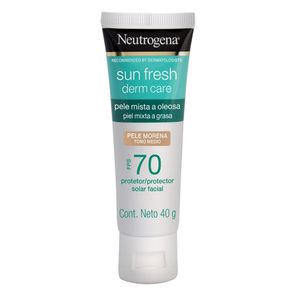 Protector Solar Facial Neutrogena Sun Fresh Derm Care Piel Morena Tono Medio Spf 70 X 40 Gr