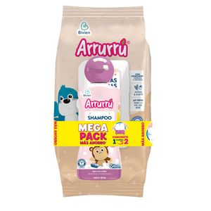Toallas Humedas Arrurru Avena X 70 Und + Shampoo Arrurru Cabello Oscuro X 120 Ml Mega Pack