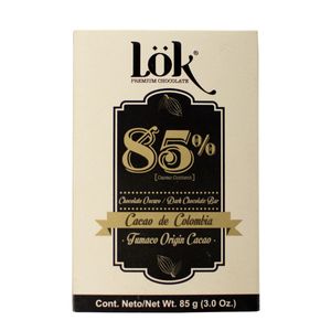 Chocolate Lok 85% Cacao De Colombia X 85 Gr