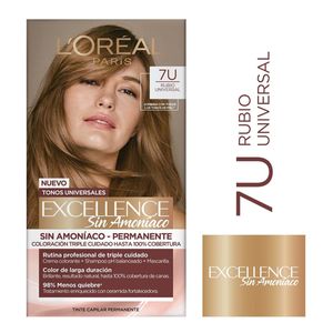 Tinte Loreal Excellence Sin Amoniaco Kit 7u Rubio Universal