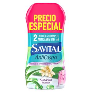 Shampoo Savital Anticaspa Te Verde Y Sabila X 510 Ml X 2 Und Precio Especial