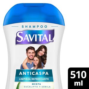 Shampoo Savital Anticaspa Menta Eucalipto Y Sabila X 510 Ml