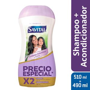 Shampoo Savital Hialuronico X 510 Ml + Acondicionador X 490 Ml Precio Especial