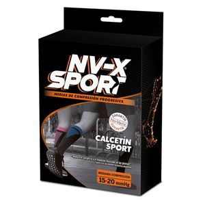Medias Nv-x Sport Compresion Progresiva Unisex Black/fucsia Talla S X 1 Par