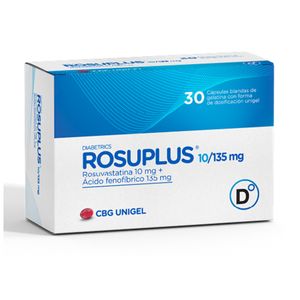 Rosuplus Rosuvastatina/acido Fenofibrico 10/135 Mg X 30 Cap
