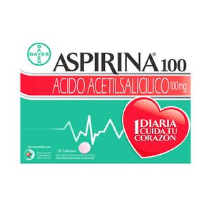 Aspirina Acido Acetilsalicilico 100 Mg X 28 Tabl