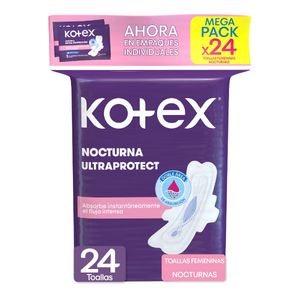 Toalla Kotex Nocturna Alas X 24 Und