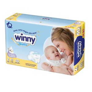 Panal Winny Sensitive Talla 2 X 40 Und Gratis Toallas Humedas